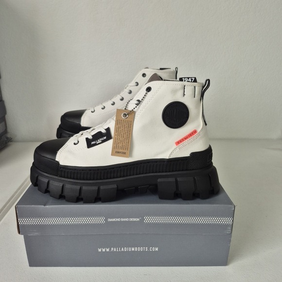 Palladium Boots Womens 6.5 Medium Star White Revolt HI TX Chunky Platform NEW - Picture 4 of 7